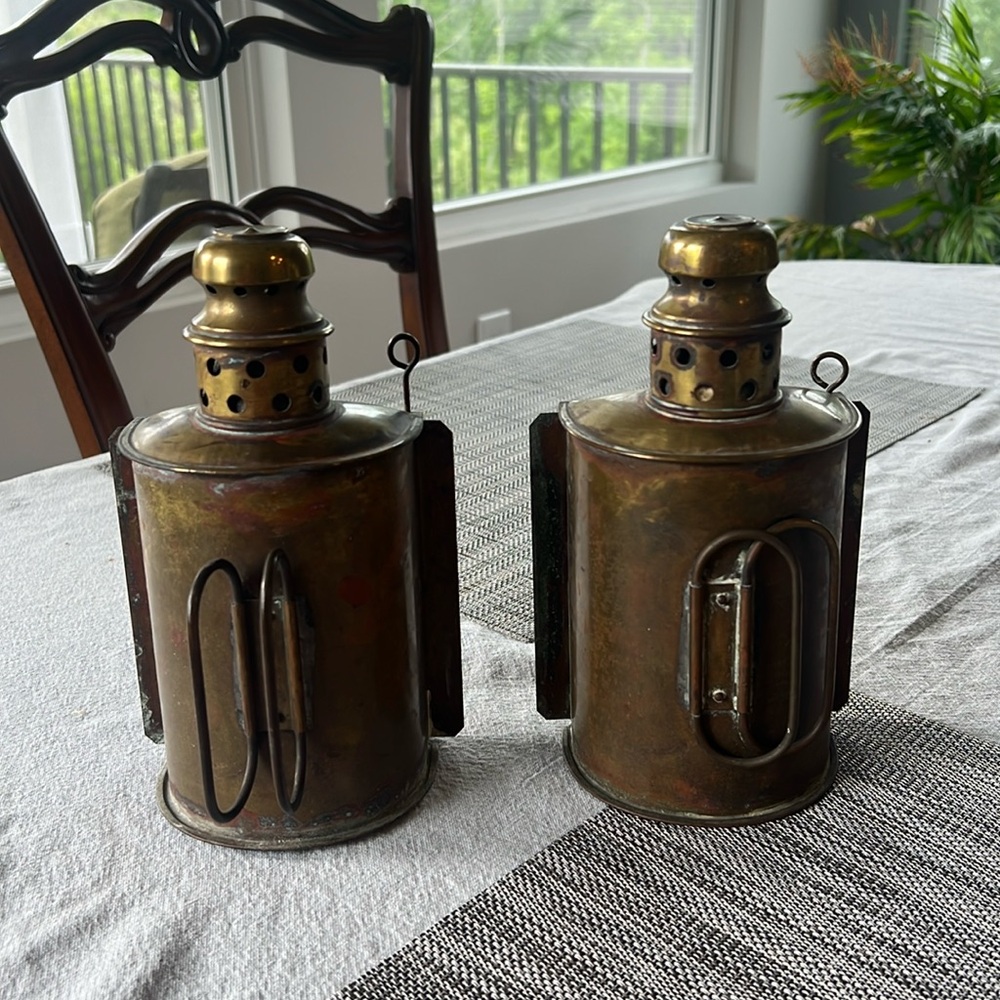 Antique Marine Lamp Co Ships Cabin Lantern Ship Building WW1 Lamp 1912